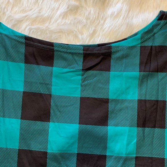 Green Black Buffalo Check Plaid Shirt - Picture 4 of 8